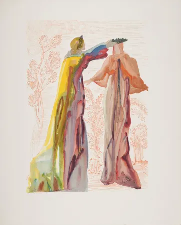 Houtsnede Dali - Les derniers mots de Virgile, 1963