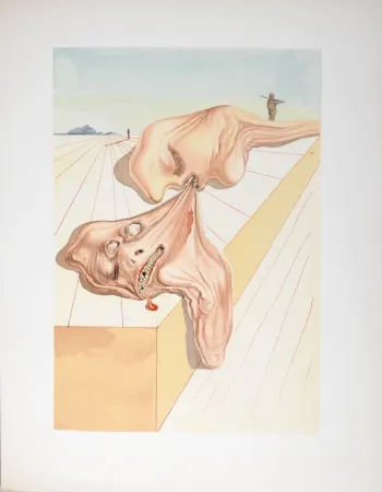 Lithografie Dali - Les hommes qui s'entre-dévorent