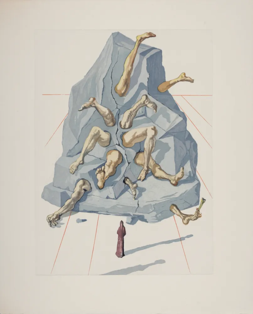 Houtsnede Dali - Les Simoniaques, 1963