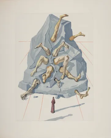 Houtsnede Dali - Les Simoniaques, 1963