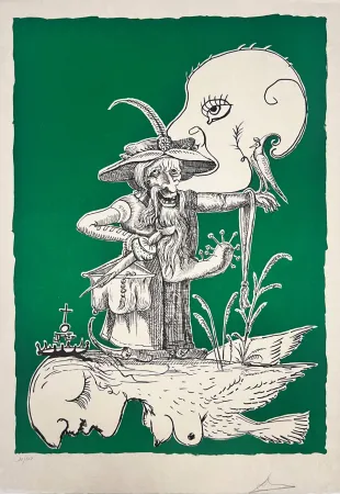 Lithografie Dali - Les Songes Drôlatiques de Pantagruel, Planche I