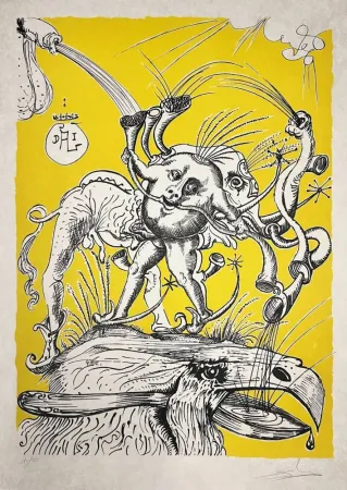 Lithografie Dali - Les Songes Drôlatiques de Pantagruel, Planche II