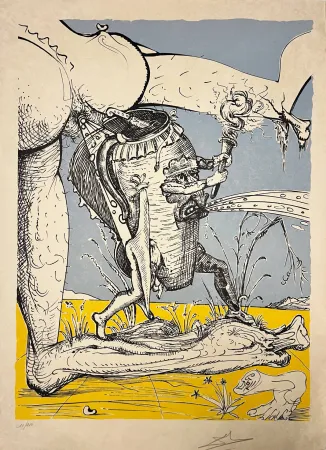 Lithografie Dali - Les Songes Drôlatiques de Pantagruel, Planche V