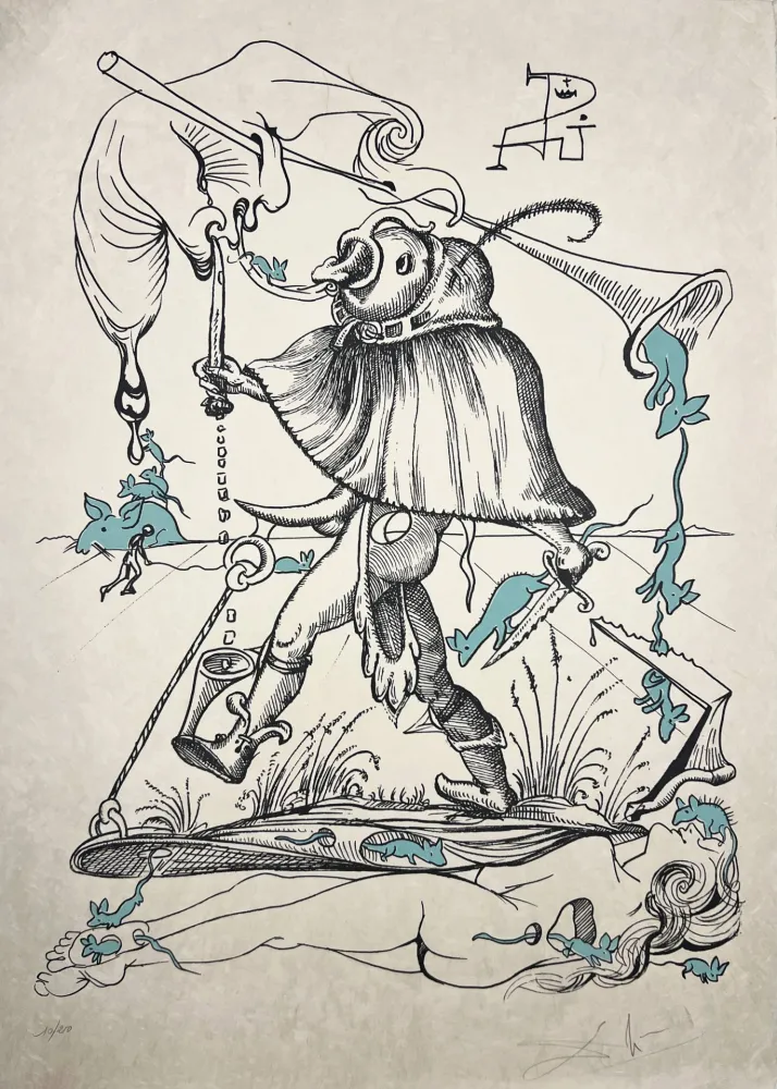 Lithografie Dali - Les Songes Drôlatiques de Pantagruel, Planche VI