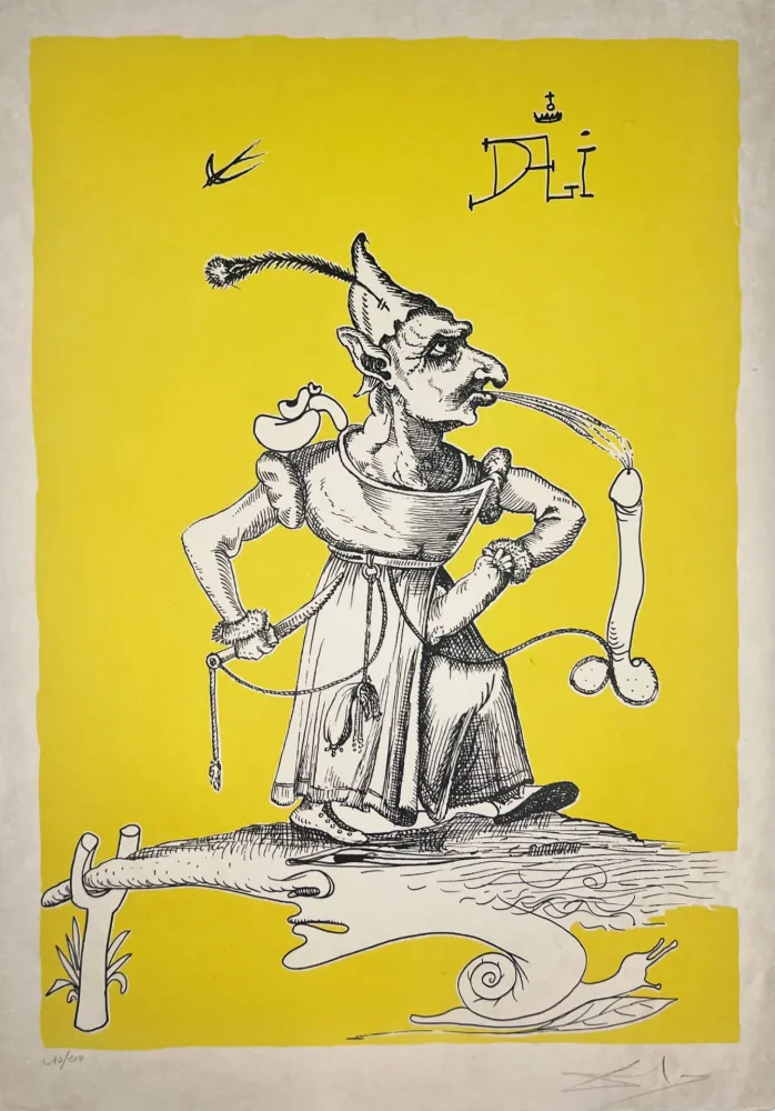 Lithografie Dali - Les Songes Drôlatiques de Pantagruel, Planche X