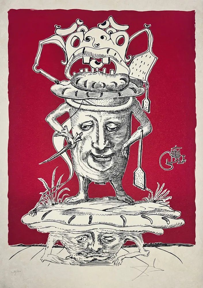 Lithografie Dali - Les Songes Drôlatiques de Pantagruel, Planche XII