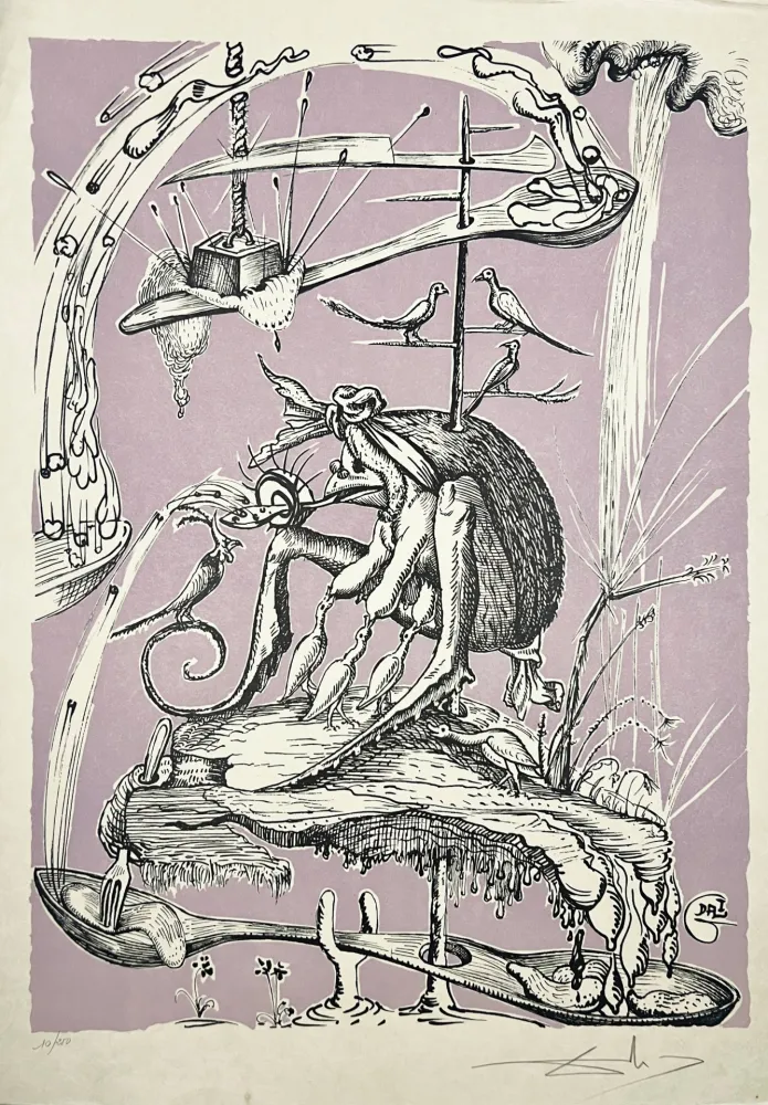 Lithografie Dali - Les Songes Drôlatiques de Pantagruel, Planche XIII