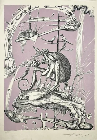 Lithografie Dali - Les Songes Drôlatiques de Pantagruel, Planche XIII
