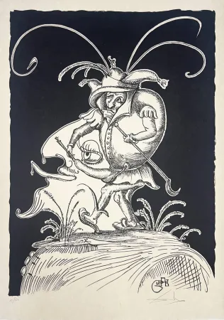 Lithografie Dali - Les Songes Drôlatiques de Pantagruel, Planche XIX