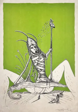 Lithografie Dali - Les Songes Drôlatiques de Pantagruel, Planche XV