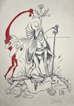 Lithografie Dali - Les Songes Drôlatiques de Pantagruel, Planche XVIII