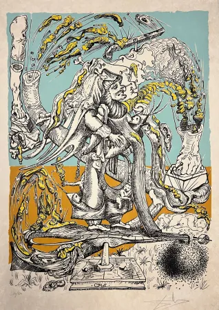 Lithografie Dali - Les Songes Drôlatiques de Pantagruel, Planche XXI