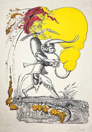 Lithografie Dali - Les Songes Drôlatiques de Pantagruel, Planche XXII