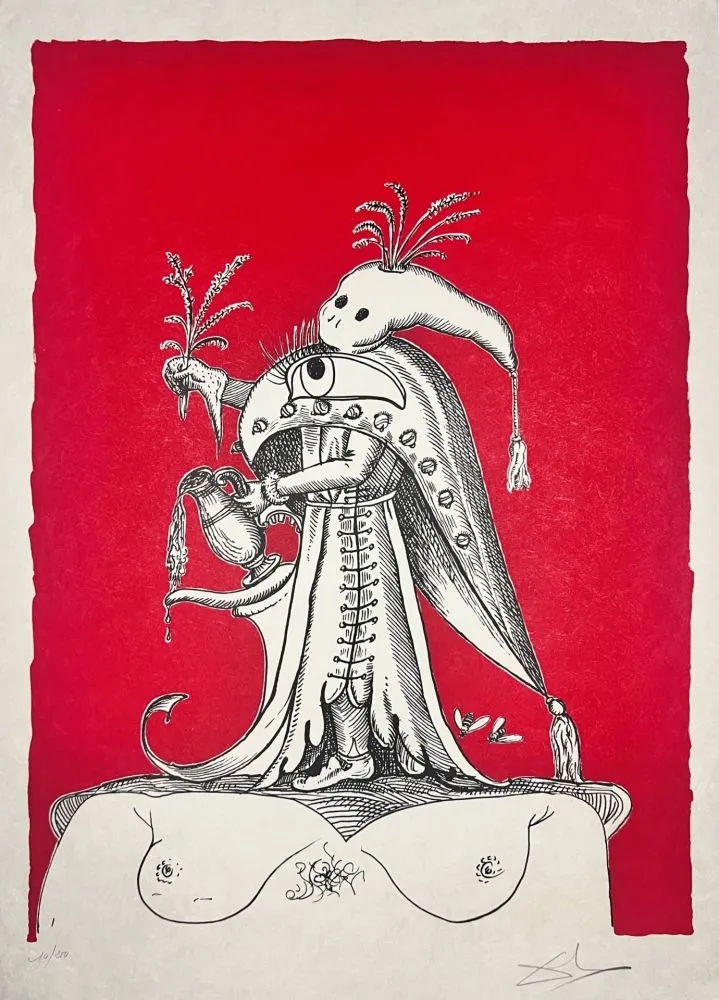 Lithografie Dali - Les Songes Drôlatiques de Pantagruel, Planche XXV