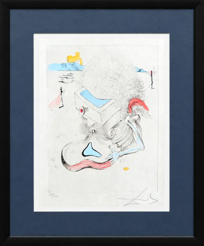 Gravure Dali - Les Tiroirs (Head with Drawer)