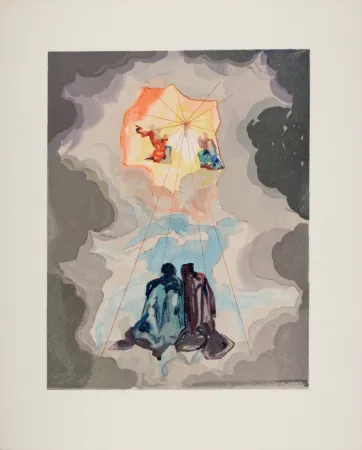 Houtsnede Dali - L'Extase de Dante, 1963