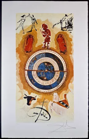 Lithografie Dali - Lyle Stuart Tarot Prints Wheel of Fortune