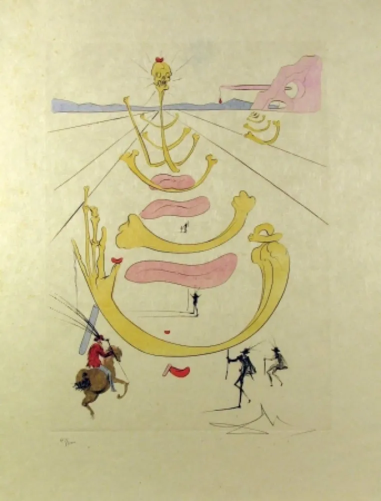 Ets En Aquatint Dali - Masque De La Mort