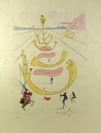 Ets En Aquatint Dali - Masque De La Mort