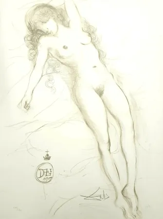 Lithografie Dali - Nude with Raised Arms