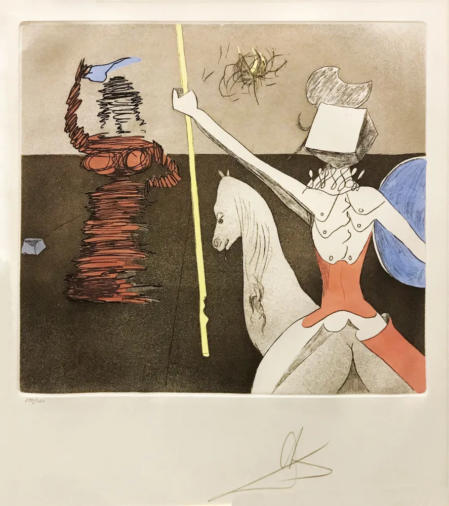 Ets En Aquatint Dali - OFF TO BATTLE