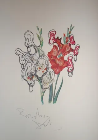 Lithografie Dali - Pirates Gladioli (surrealistic flowers)