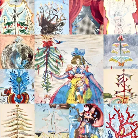 Geen Techniek Dali - Rare gift for this Christmas: a collection of 13 original vintage Christmas cards (1958 - 1970)