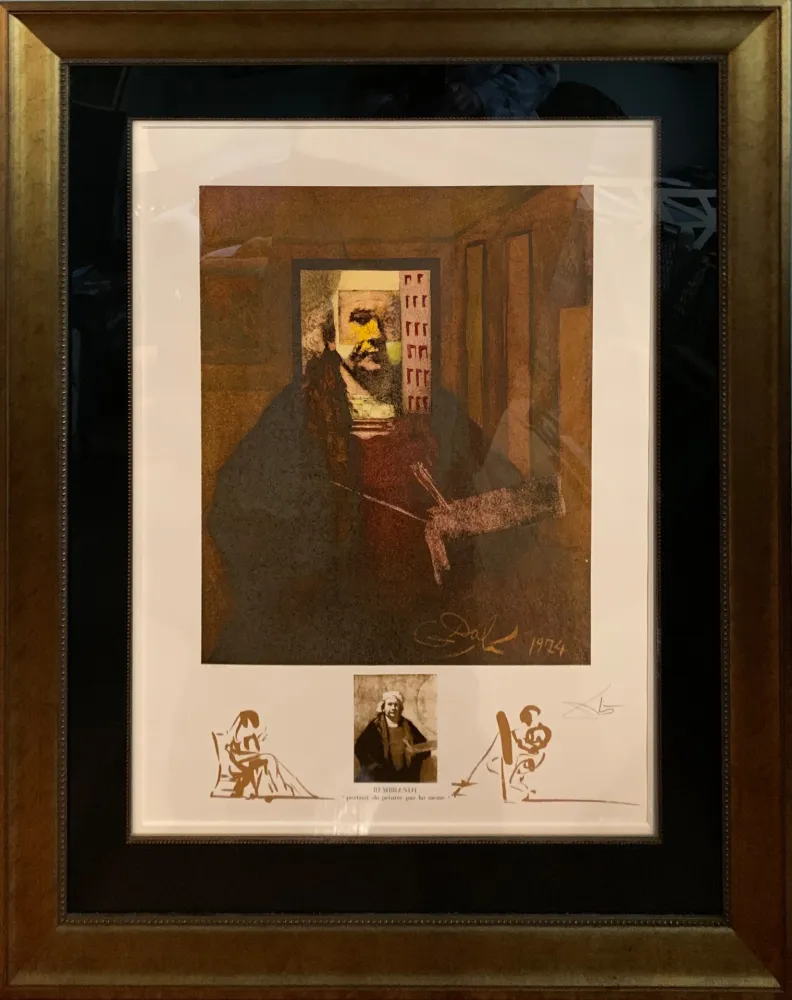 Lithografie Dali - Rembrandt (Portrait du Peintre par Lui-Meme)
