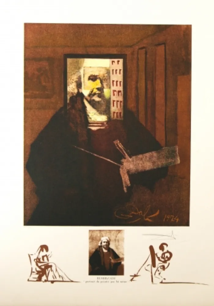 Lithografie Dali - 	Rembrandt 