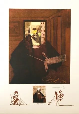 Lithografie Dali - 	Rembrandt 