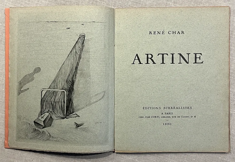 Geïllustreerd Boek Dali - René Char. ARTINE. Avec une gravure de Salvador DALI (1930)