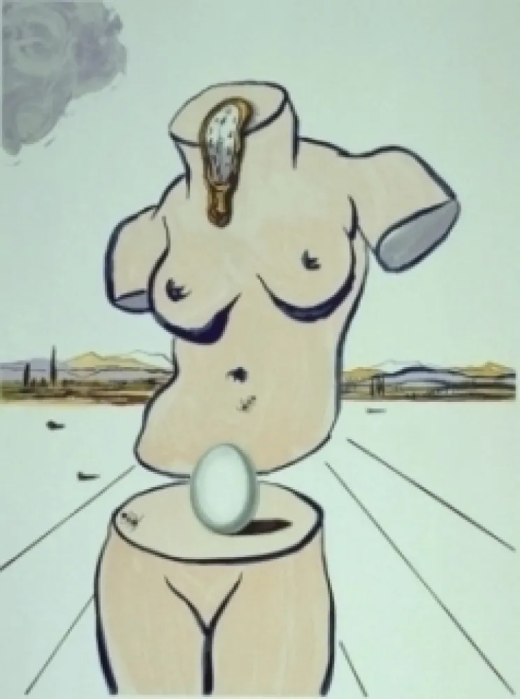 Lithografie Dali - Retrospective II : The Birth of Venus (Torso)