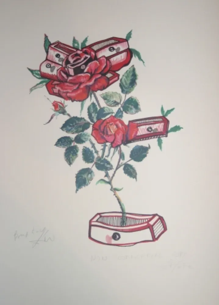 Lithografie Dali - Roses of Memory (surrealistic flowers)