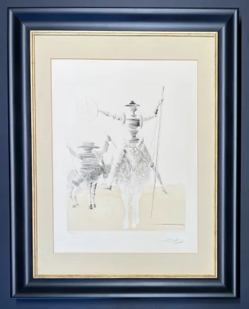 Gravure Dali - Salvador Dalì (1904–1989)  -Don Quichotte et Sancho Pança - Etching and aquatint