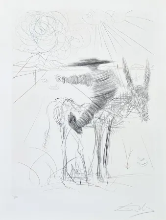 Droge Naald Dali - Salvador Dalí (1904-1989) - Drypoint etching on Lana paper - 1970