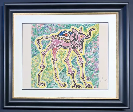 Lithografie Dali - Salvador Dalì (1904-1989) - Elefante-cicogna (Elephant-stork) - Coloured lithograph on Arches paper