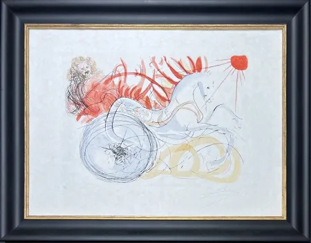 Droge Naald Dali - Salvador Dalí (1904-1989) - Elijah - hand-coloured drypoint etching on Arches paper - 1975