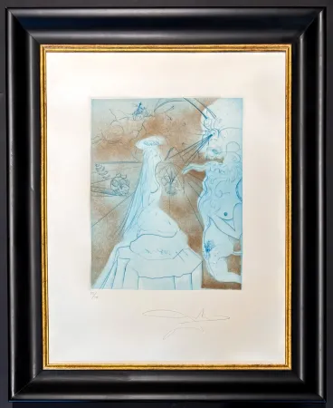 Gravure Dali - Salvador Dalì (1904-1989) - Femme a coussin - Drypoint, etchings - 1969