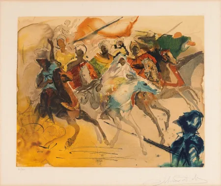 Lithografie Dali - Salvador Dalì (1904–1989) - La bataille de Tétouan - lithograph on paper - 1971