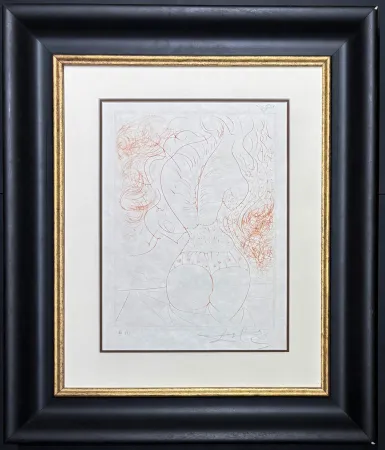 Gravure Dali - Salvador Dalí (1904–1989) - Le torse -  drypoint etching on Japanese paper - 1969