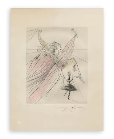 Gravure Dali - Salvador Dalí (1904–1989) - Terpsichore - Hand-coloured drypoint etching on Arches paper - 1971