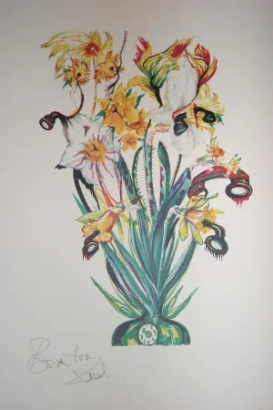 Lithografie Dali - Salvador Dali Daffodils of Love (surrealistic flowers)
