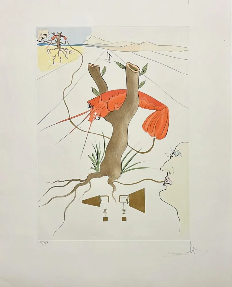 Lithografie Dali - Salvador Dalí - Le Téléphone, from Hommage à Leonardo da Vinci
