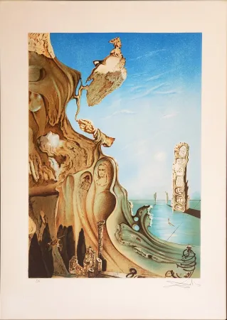 Lithografie Dali - SALVADOR DALI, Monument impérial à la femme Gala (Memoire du femme-enfant), Superbe Lithograph Handsigned in pencil 