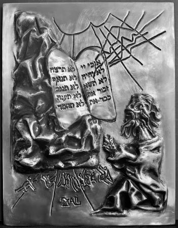 Reliëf Dali - The 10 Commandments Platinum Bas Relief