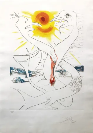 Ets Dali - THE CADUSEUS OF MARS NOURISHED BY THE BALL OF FIRE OF JUPITER