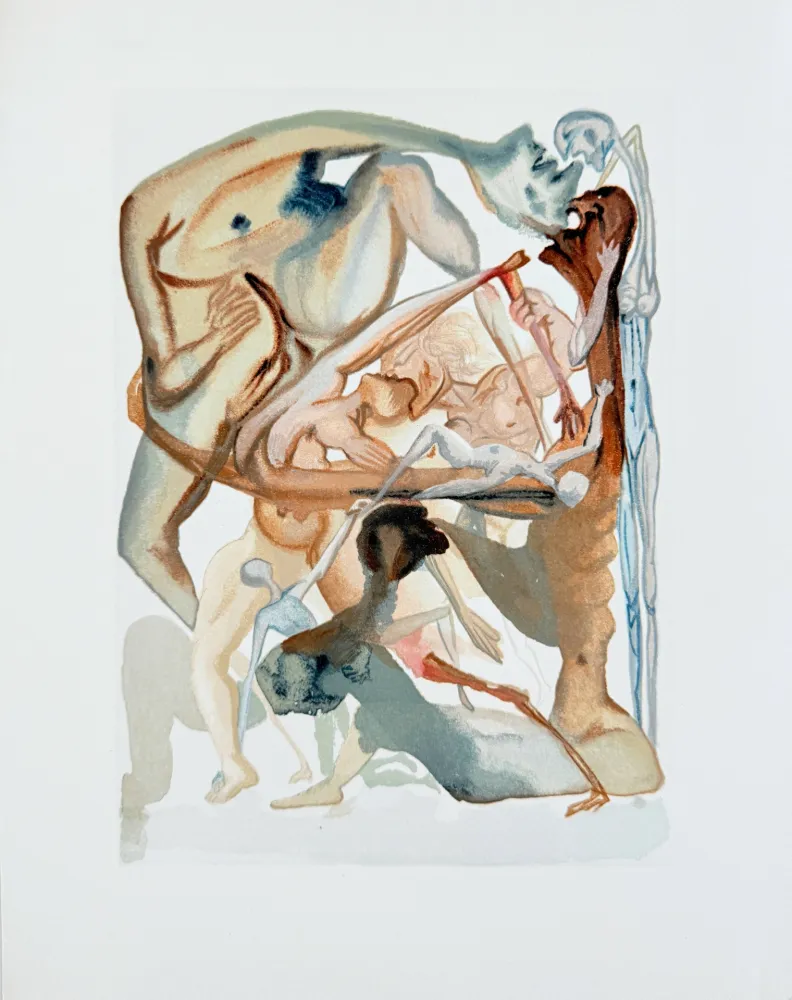 Houtsnede Dali - The Inferno, Canto 11 - On the Edge of the Seventh Circle
