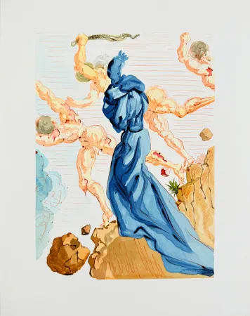 Houtsnede Dali - The Inferno, Canto 15 - The Hard Margins