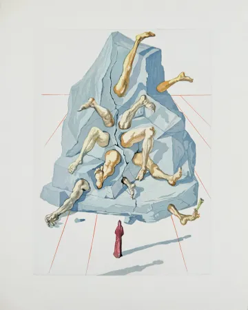 Houtsnede Dali - The Inferno, Canto 19 - The Simonists