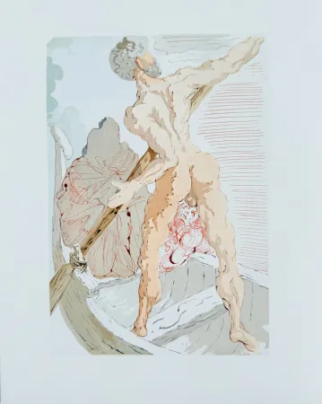 Houtsnede Dali - The Inferno, Canto 2 - Virigil comforts Dante